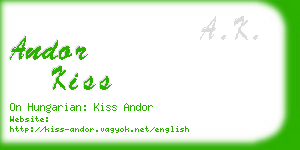 andor kiss business card